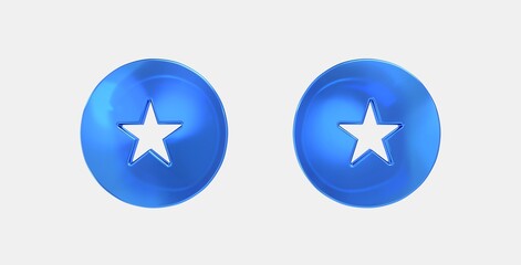stars 3D icon on isolate white background