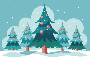 Obraz premium vector illustration of a christmas tree