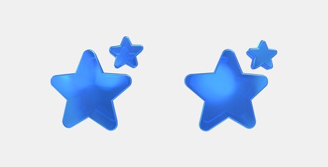 stars 3D icon on isolate white background