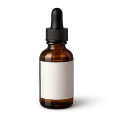 Blank Brown Glass Dropper Bottle Mockup for Cosmetics or Essential Oils
