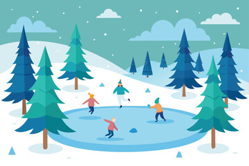 Fototapeta premium winter landscape with trees and snow
