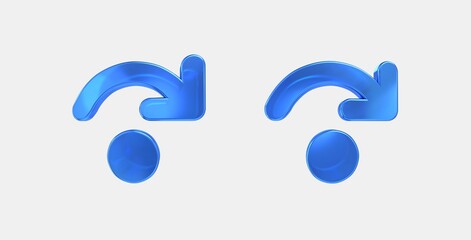 step over 3D icon on isolate white background