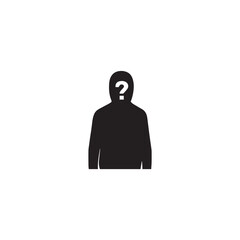 silhouette of a man with question mark 
