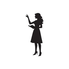 silhouette of a young woman