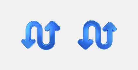 swap calls 3D icon on isolate white background