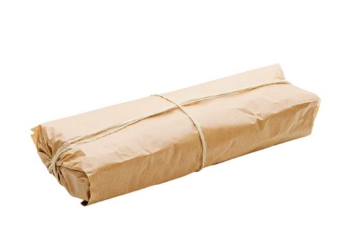 Sealed granola bar wrapper in glossy foil with smooth rectangular shape isolated on a transparent background