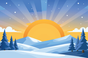 vector illustration of a winter landscape