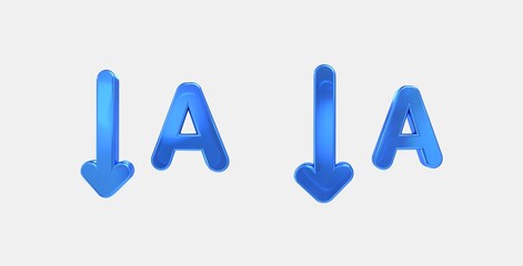 text rotate vertical 3D icon on isolate white background