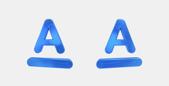 text format 3D icon on isolate white background