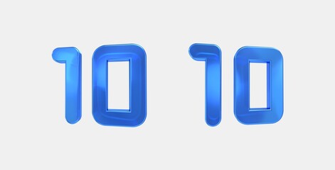 timer 10 3D icon on isolate white background