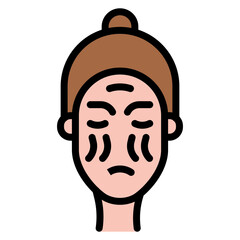 Wrinkles icon vector image. Can be used for Dermatology.
