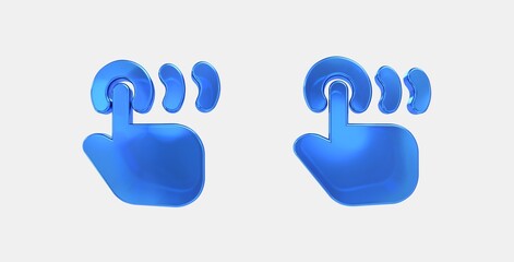 touch triple 3D icon on isolate white background
