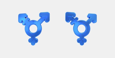 transgender 3D icon on isolate white background