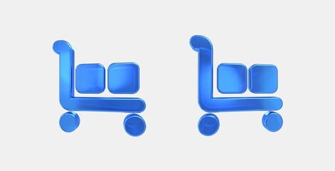 trolley 3D icon on isolate white background
