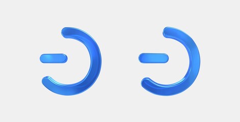 unknown 3D icon on isolate white background