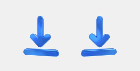 vertical align bottom 3D icon on isolate white background