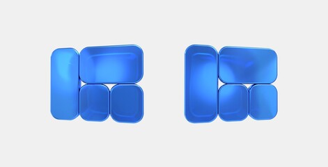 view quilt 3D icon on isolate white background