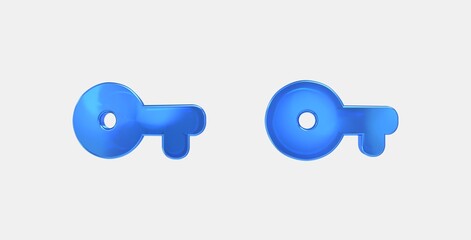 vpn key 3D icon on isolate white background