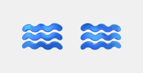 water 3D icon on isolate white background