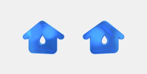 water damage 3D icon on isolate white background