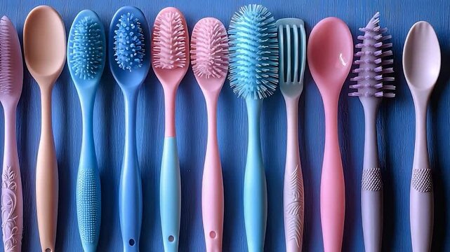 Pastel silicone utensils row