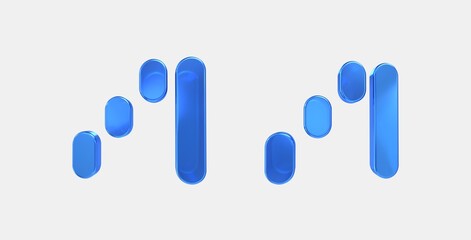 waterfall chart 3D icon on isolate white background