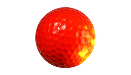 Golf ball background with fire effect on white background.