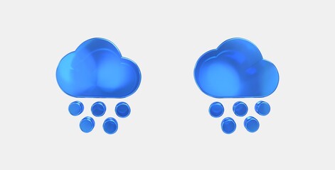 weather snowy 3D icon on isolate white background