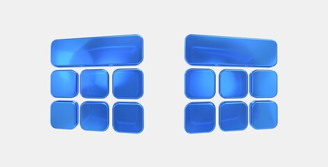 widget width 3D icon on isolate white background