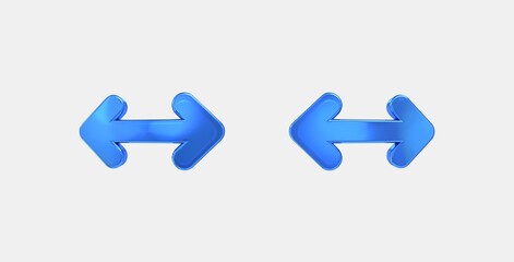 width 3D icon on isolate white background