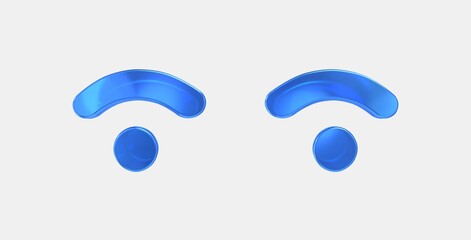 wifi 2 bar 3D icon on isolate white background