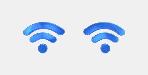 wifi 3D icon on isolate white background
