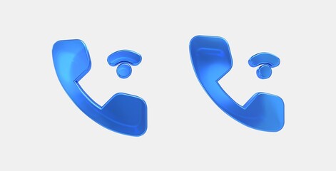 wifi calling bar 2 3D icon on isolate white background