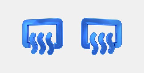 windshield defrost rear 3D icon on isolate white background