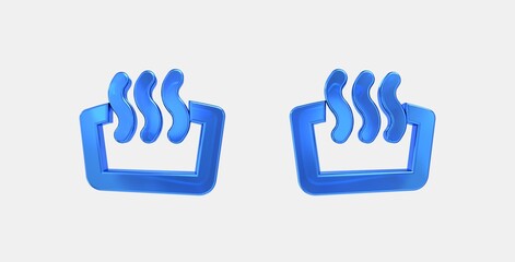 windshield heat front 3D icon on isolate white background