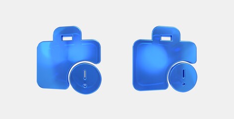 work alert 3D icon on isolate white background