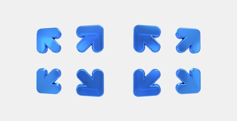 zoom out map 3D icon on isolate white background