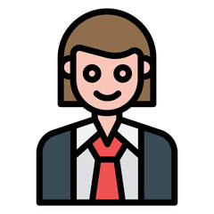 Staff Female icon vector image. Can be used for Staff Management.