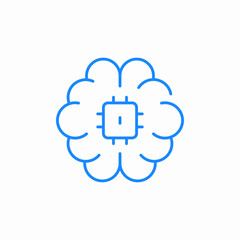 ai brain icon sign vector