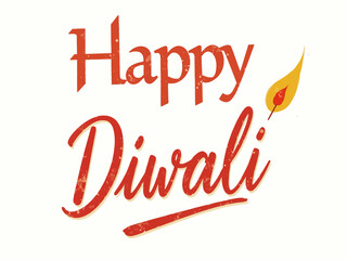 india Happy on top, elegant script font Diwali below, retro 80s and 90s style 