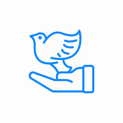 dove hand icon sign vector