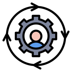 Change Management icon vector image. Can be used for Project Assesment.