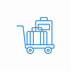 luggage cart icon sign vector