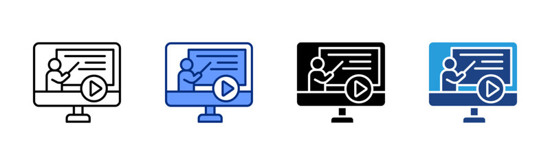 Online Presentation icon sheet multiple style collection