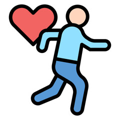 Charity Run icon vector image. Can be used for Charity.