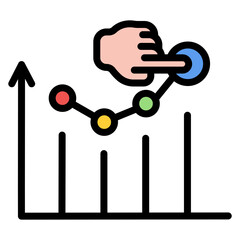 Market Trends icon vector image. Can be used for Survey.