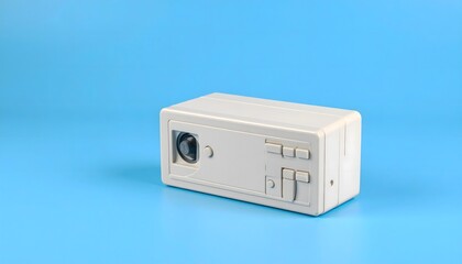 Retro School & Office Supplies &ndash; Pastel Isolated Vintage Elements on Light Blue Background
