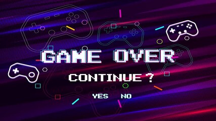 Game over, continue playing with controller, creative game template