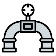 Gas Pipeline icon vector image. Can be used for Public Utilities.