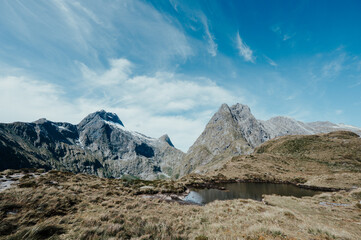 View from Mackinnon pass on the Milford Track, Fiordland National Park, New Zealand